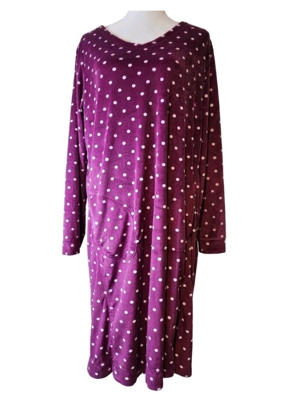 Croft and Barrow Intimates Women’s L Velvet Nightgown Sleepwear Comfy Granny